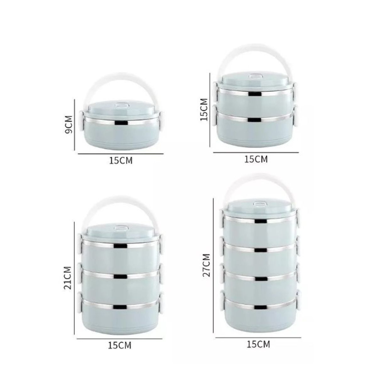 GENERICO - Fiambrera Térmica Portátil Para Comida Contenedor 3 Niveles