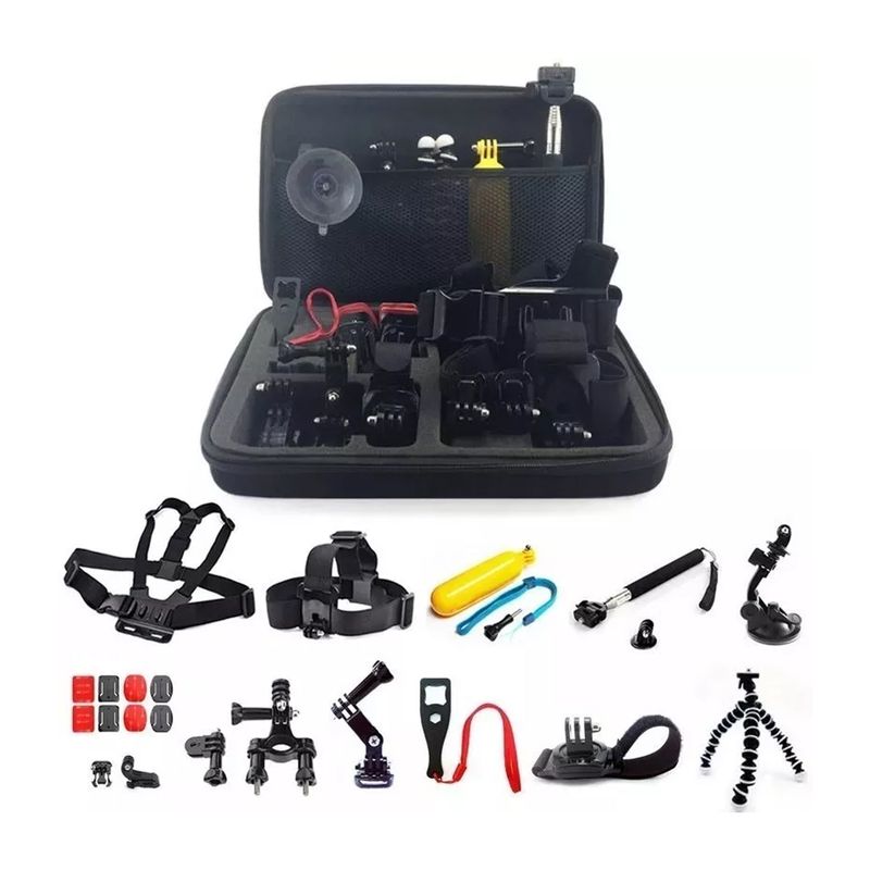 GENERICO - Kit Maleta Gopro + 28 Accesorios Cámara Deportes