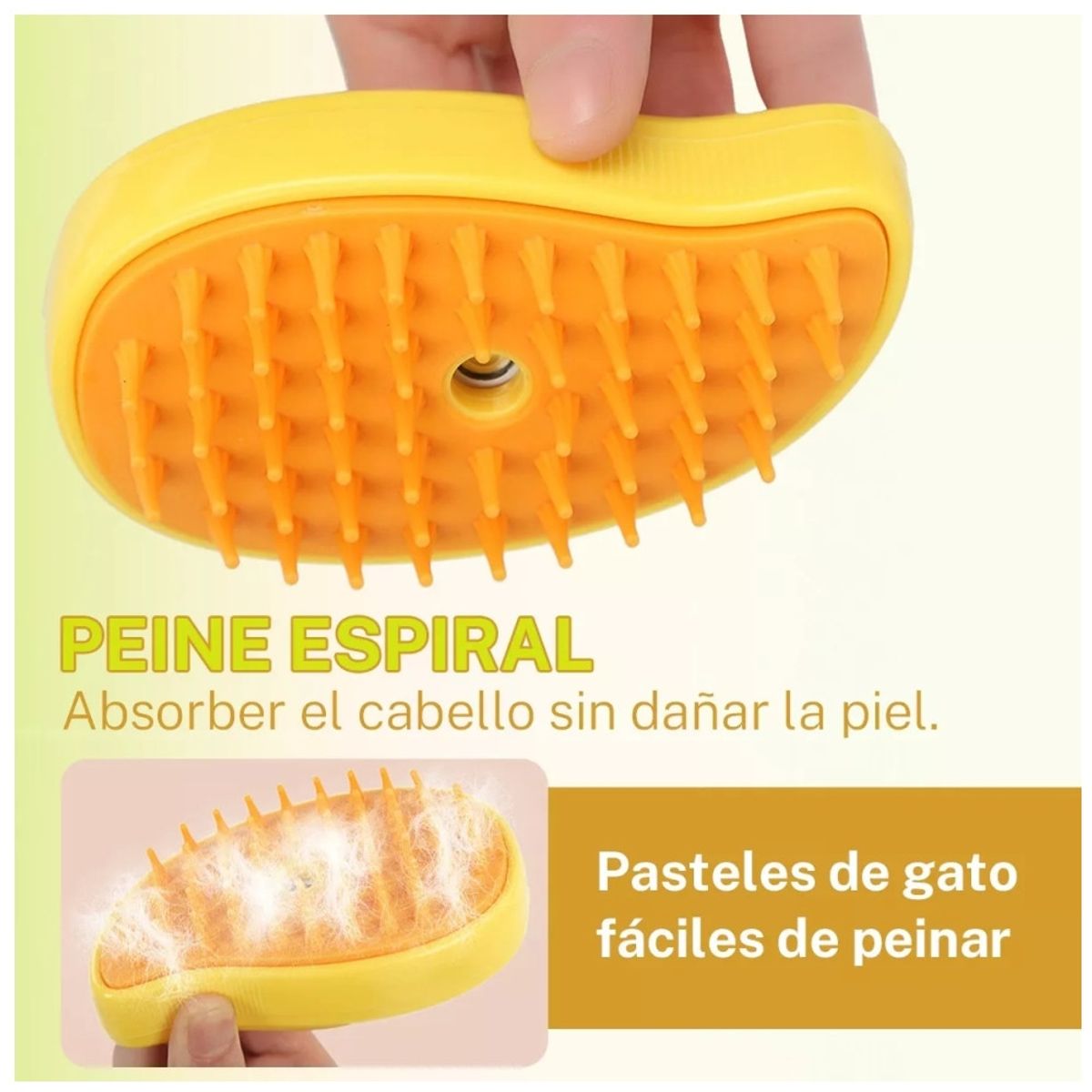 KUANGYE - Cepillo De Vapor Para Gatos 3 En 1, Autolimpiante.