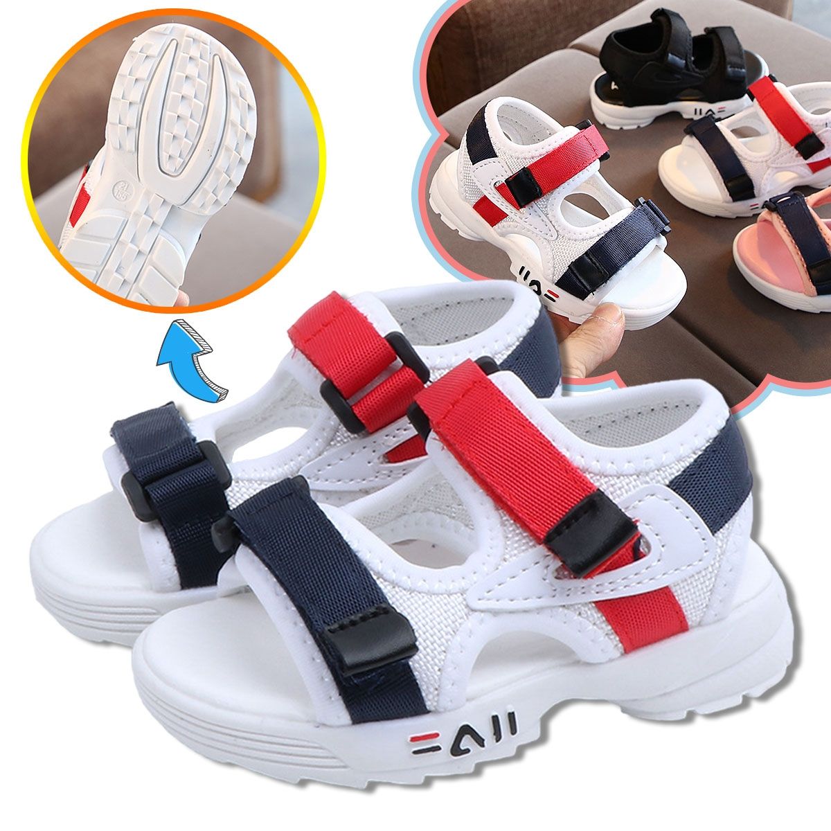 EDWINAYY - Zapatos Antideslizantes Suave Pantuflas Para Bebés Velcro