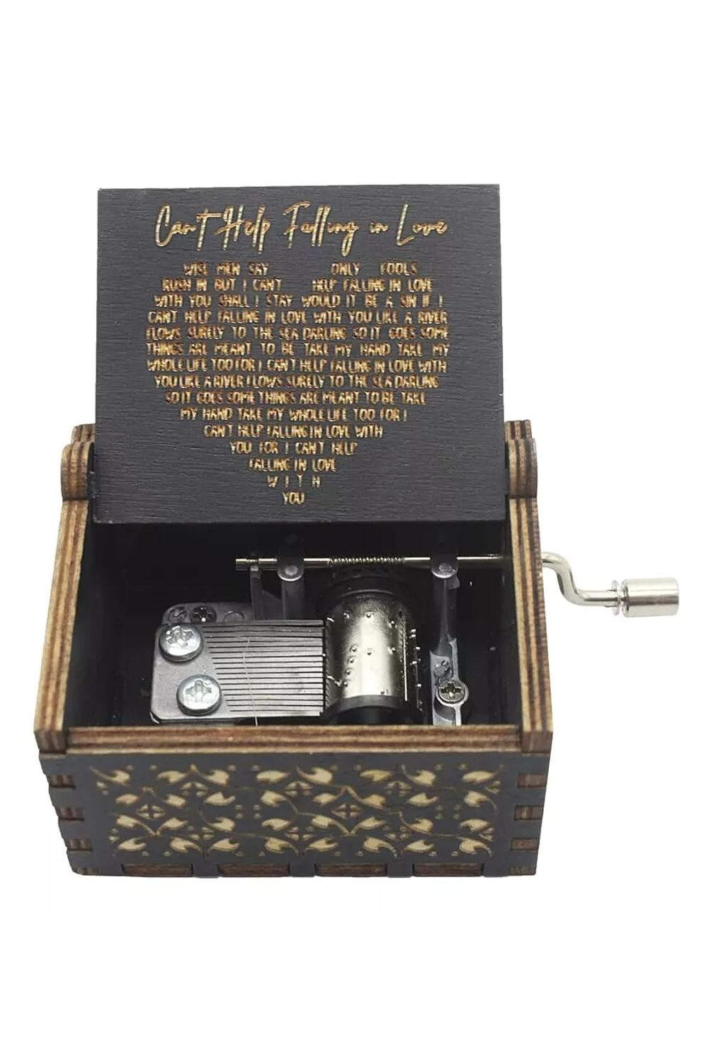 Negra caja musical de madera - Cant Help Falling In Love | Sodimac
