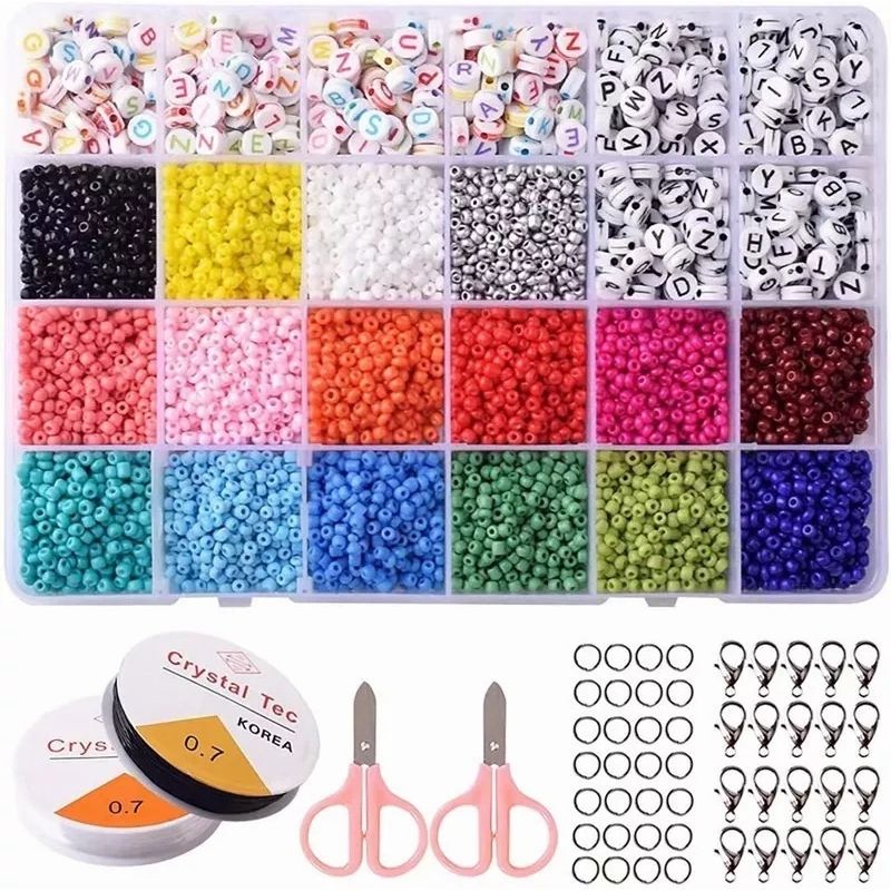 KUANGYE - Set De Cuentas Para Pulseras Incluye Letrascon Accesorios