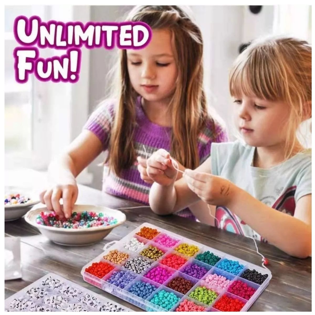 KUANGYE - Set De Cuentas Para Pulseras Incluye Letrascon Accesorios