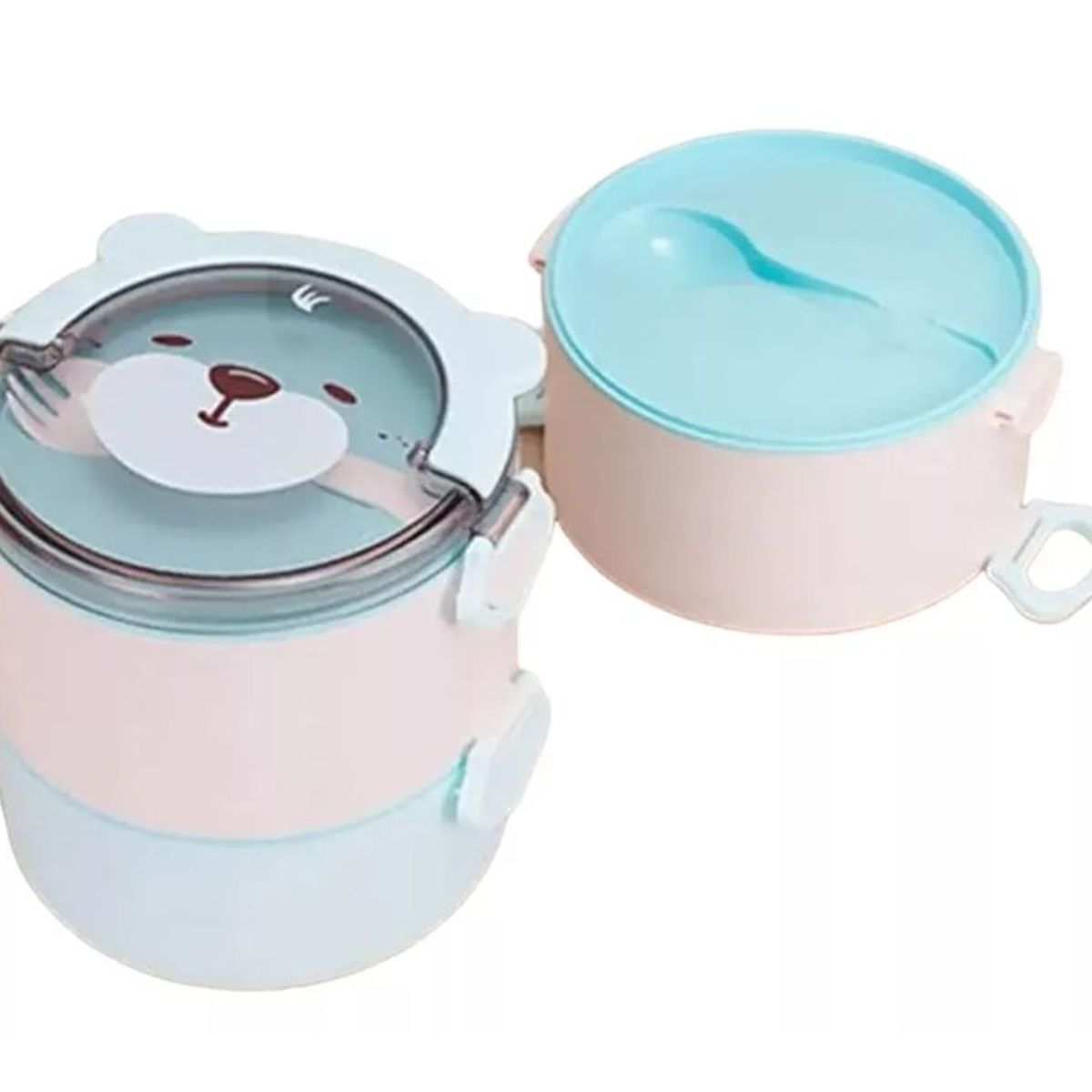 GENERICO - Tapper Hermetico Niños Fiabrera Kawaii Colacion + Cubiertos