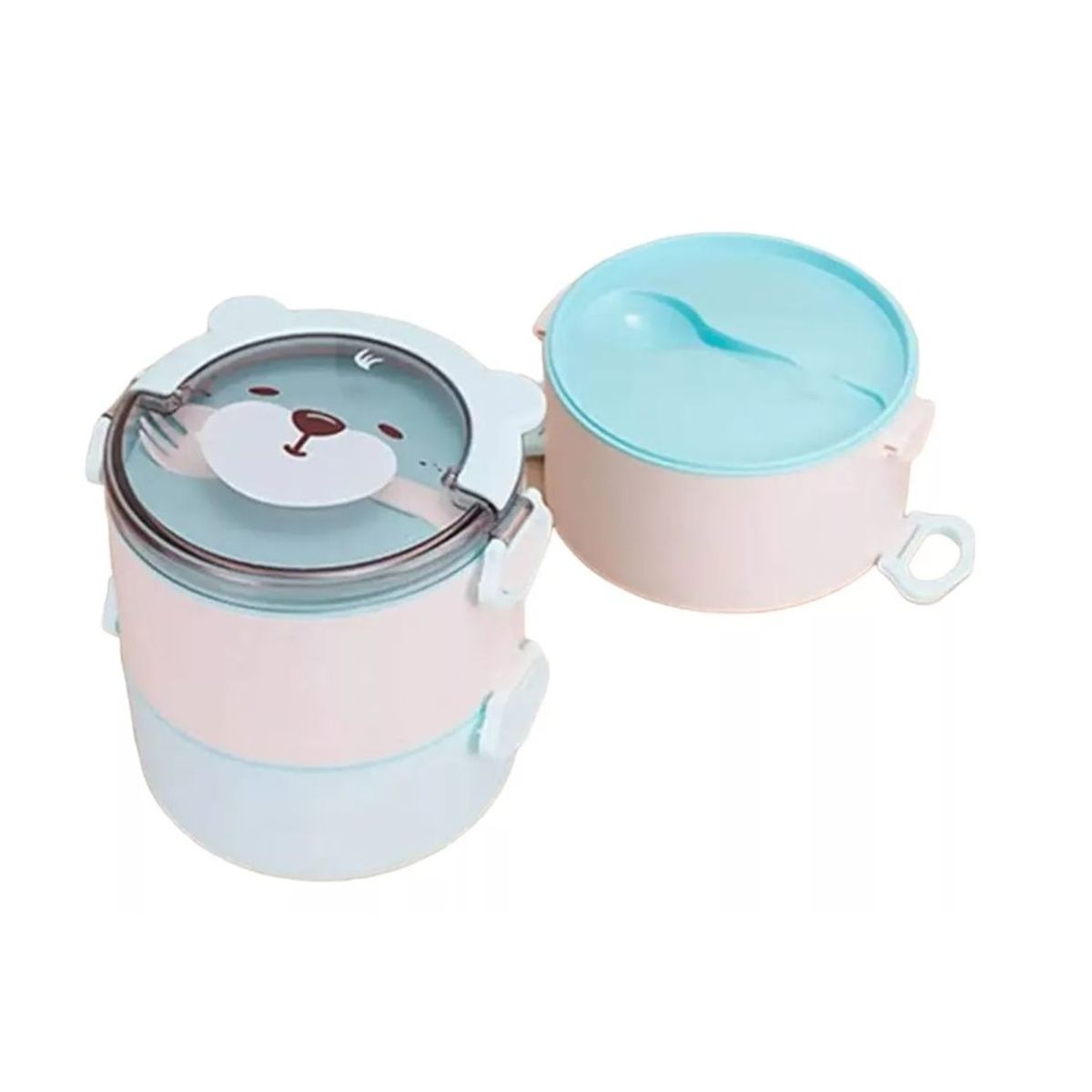 GENERICO - Tapper Hermetico Niños Fiabrera Kawaii Colacion + Cubiertos