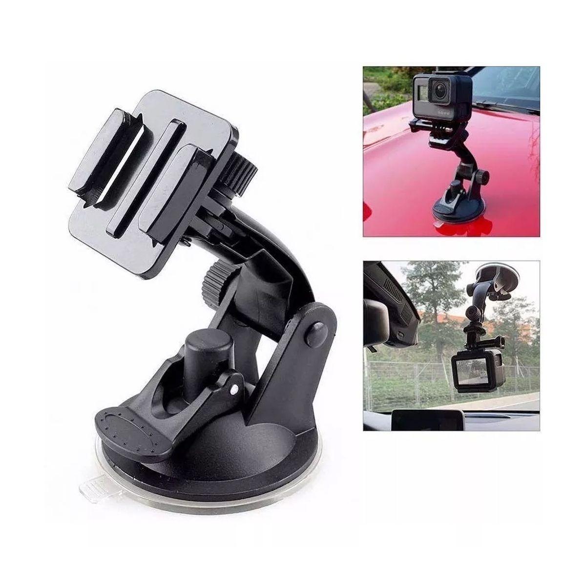 GENERICO - Soporte Ventosa 360º Para Cámara Deportiva Gopro Sjcam Sony