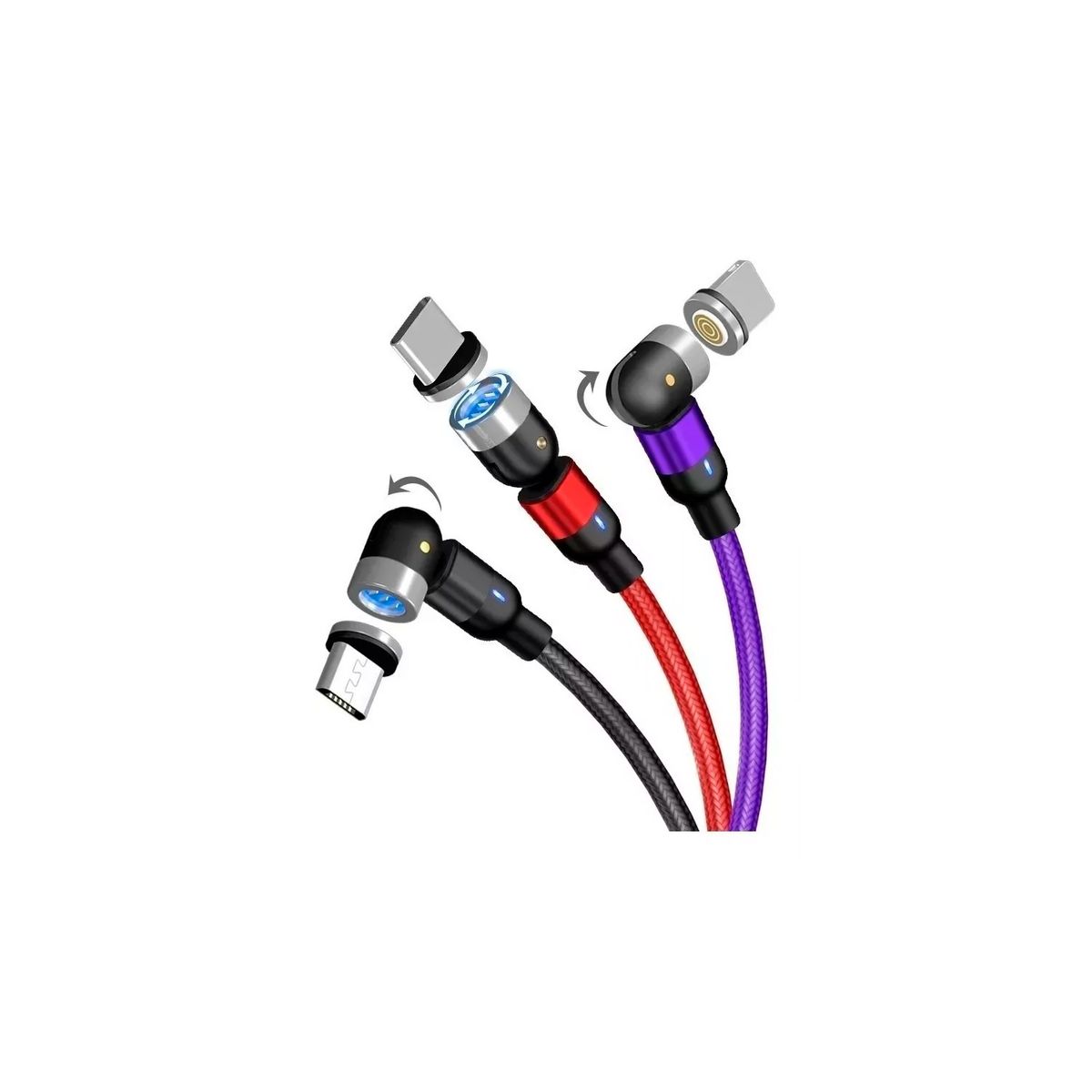 GENERICO - Cable Magnético Carga Rápida + Transmisión De Datos Color Rojo