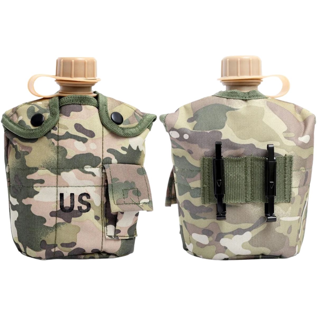 GENERICO - Botella Cantimplora de 1 Litro + Cantina Aluminio