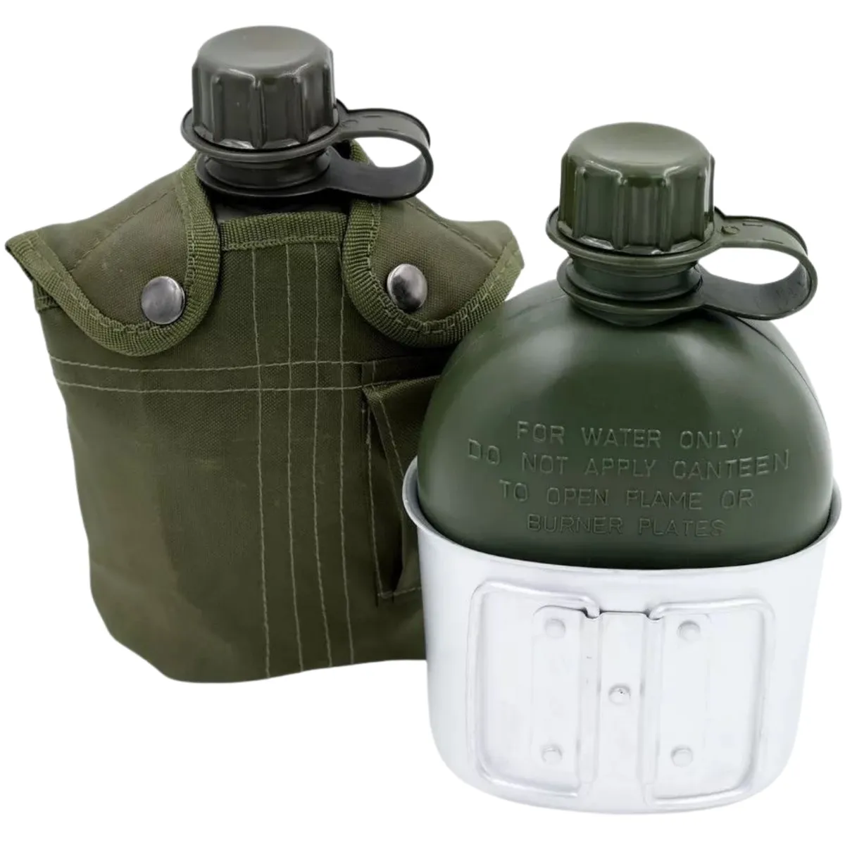 GENERICO - Botella Cantimplora de 1 Litro + Cantina Aluminio