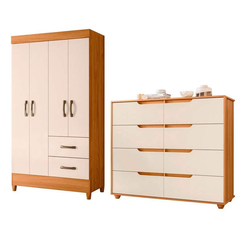 VEKKAHOME - COMBO CLOSET 4P+COMODA DOB CARV(271002+276018