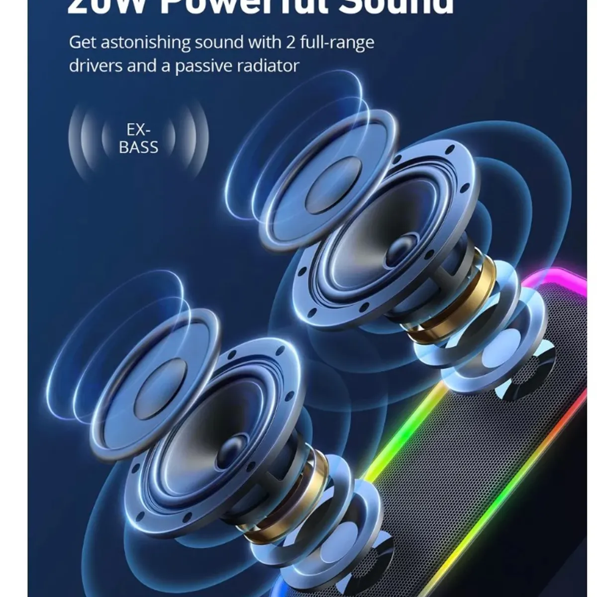 GENERICO - Parlante Portatil Bluetooth  Portátil USB SK5 Rectangular