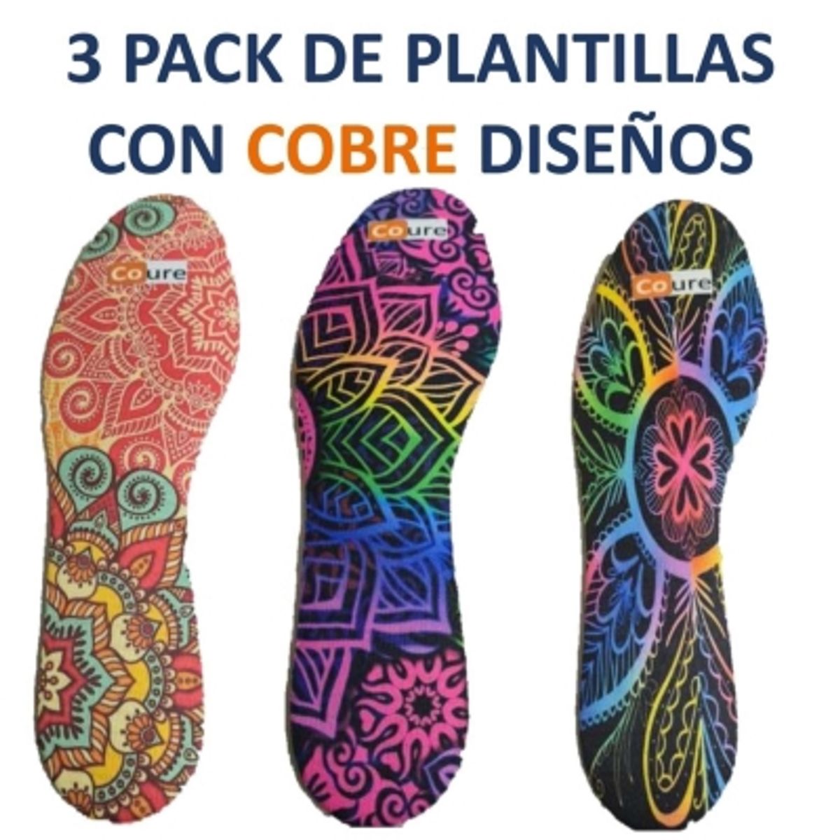 DCOBRE - 3  Plantillas en COBRE, Mandala, ajustable,