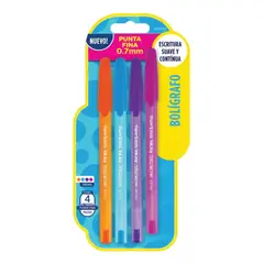 PAPER MATE - Boligrafo Inkjoy Punta Fina Surtido Blister X4