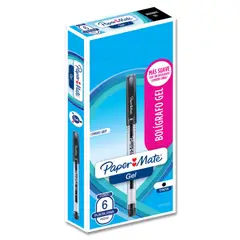 PAPER MATE - Boligrafo Gel Ultra Fino Negro Caja X6
