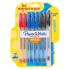 PAPER MATE - Boligrafo Inkjoy 100st Surtidos Blister X8