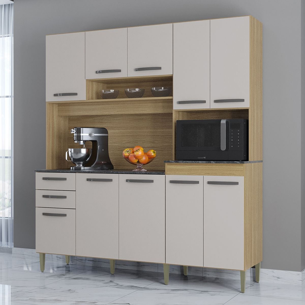 TAHUARI - Mueble de cocina Elisa Damasco off white