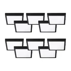 HB LEDS - Pack 10 Panel LED Sobrepuesto Cuadrado Negro PRO 18W Cálido