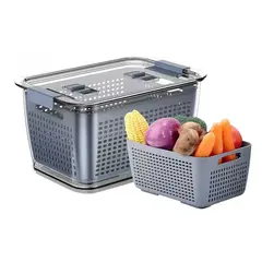 GENERICO - Set 2 Caja Cesta Organizador Refrigerador Dispensa Multiuso