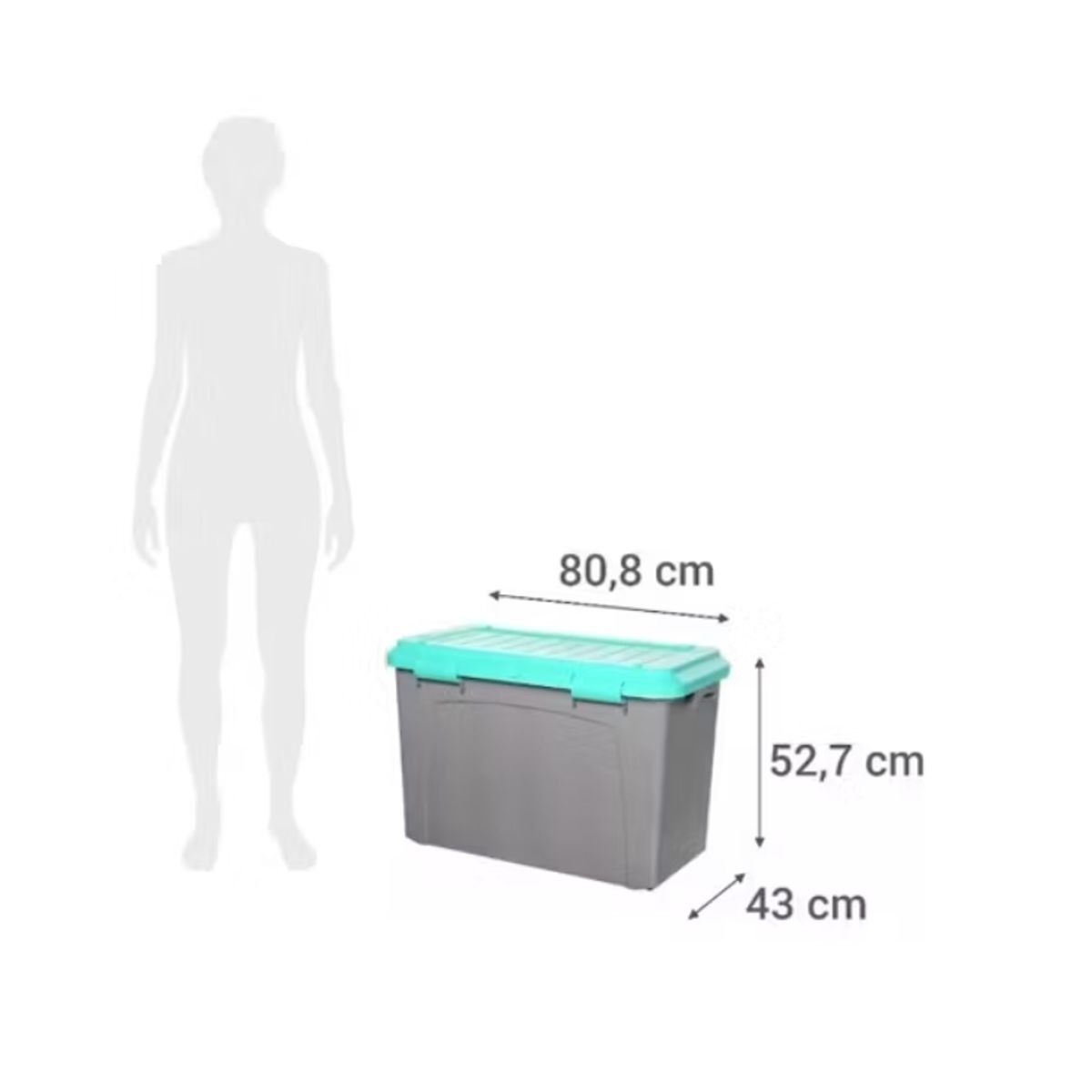 GENERICO - Caja Organizadora Baul Con Ruedas Almacenamiento 123 Lts