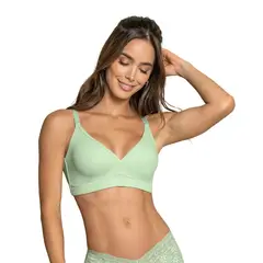 LEONISA - Sostén tipo top con abrochadura en espalda 71341 Verde Claro