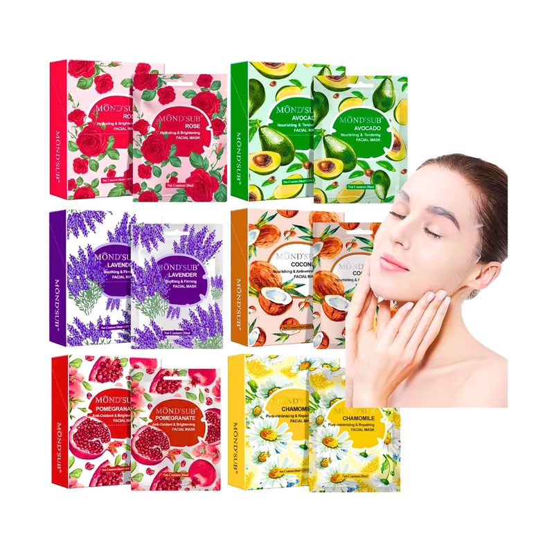 GENERICO - Pack X72 Mascarilla Facial Hidratante Surtidas - Mondsub