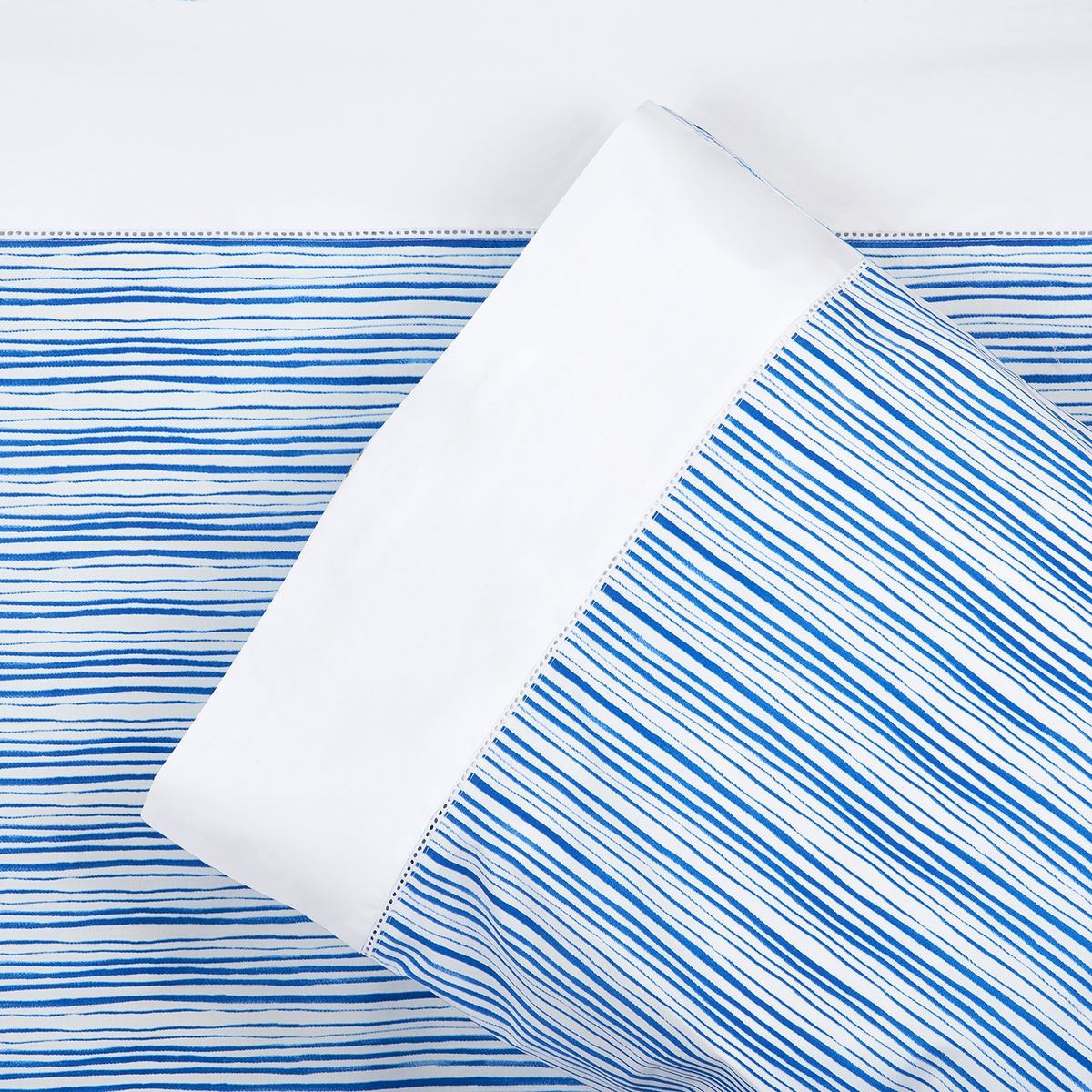 NINA HERRERA - Sábana Estampada Líneas Azules 220H 1,5 Plaza