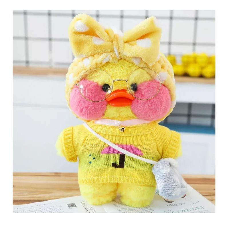 GENERICO - Peluches Lalafanfan + Pato Bebe Kawaii Lentes Cartera Ropa