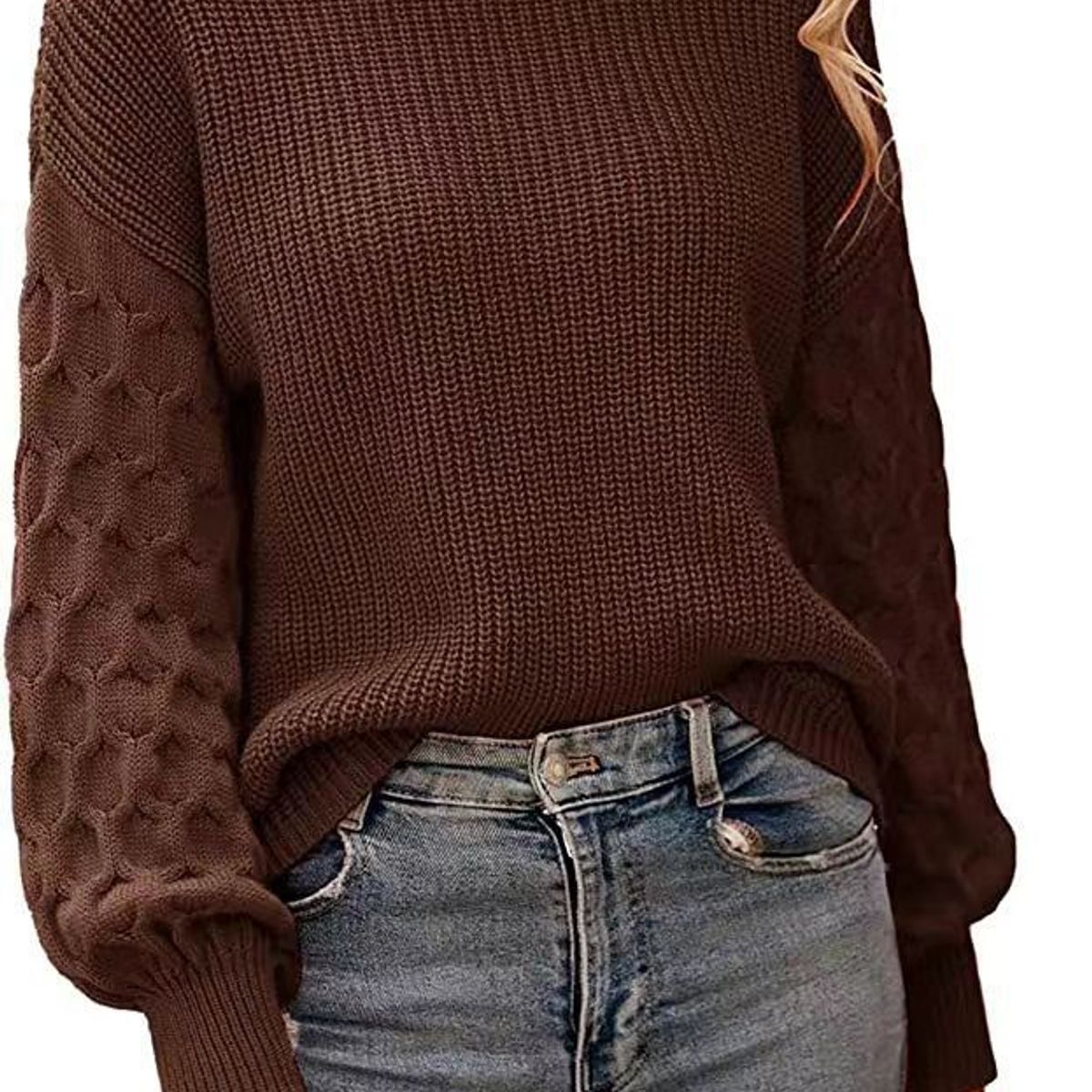 TIOZONEY - Chaleco Cuello redondo Mujer- Café