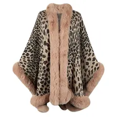 TIOZONEY - Abrigo de mujer con estampado de leopardo