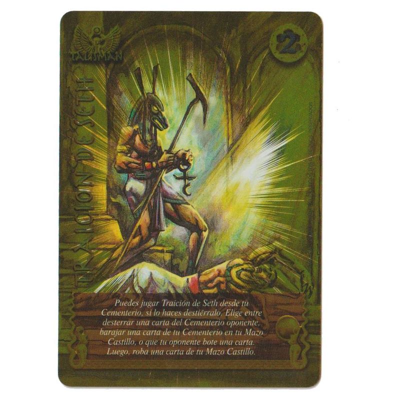 MITOS Y LEYENDAS - Carta Promo Traicion de Seth Dorada Myl Negro