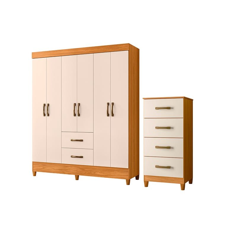 VEKKAHOME - COMBO CLOSET 6P+COMODA 4C CARV (271154+276017