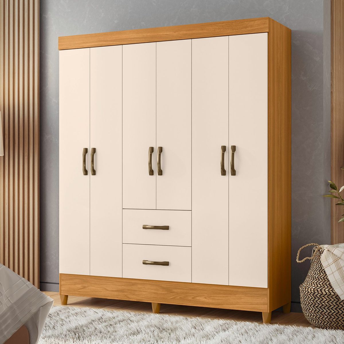 VEKKAHOME - COMBO CLOSET 6P+COMODA 4C CARV (271154+276017