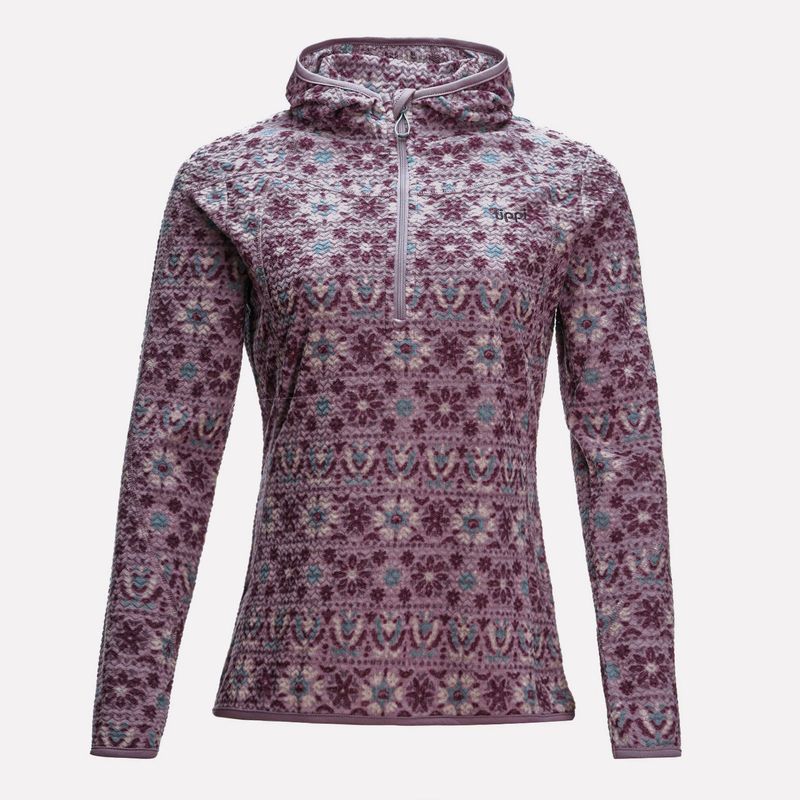 LIPPI - Poleron Mujer Jacaranda Nano-F 14 Zip Hoody Print Palo Rosa Lippi