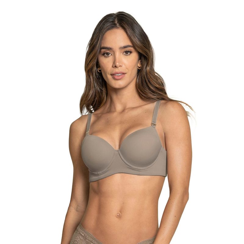 LEONISA - Sostén triangular de realce alto 71332 Marrón