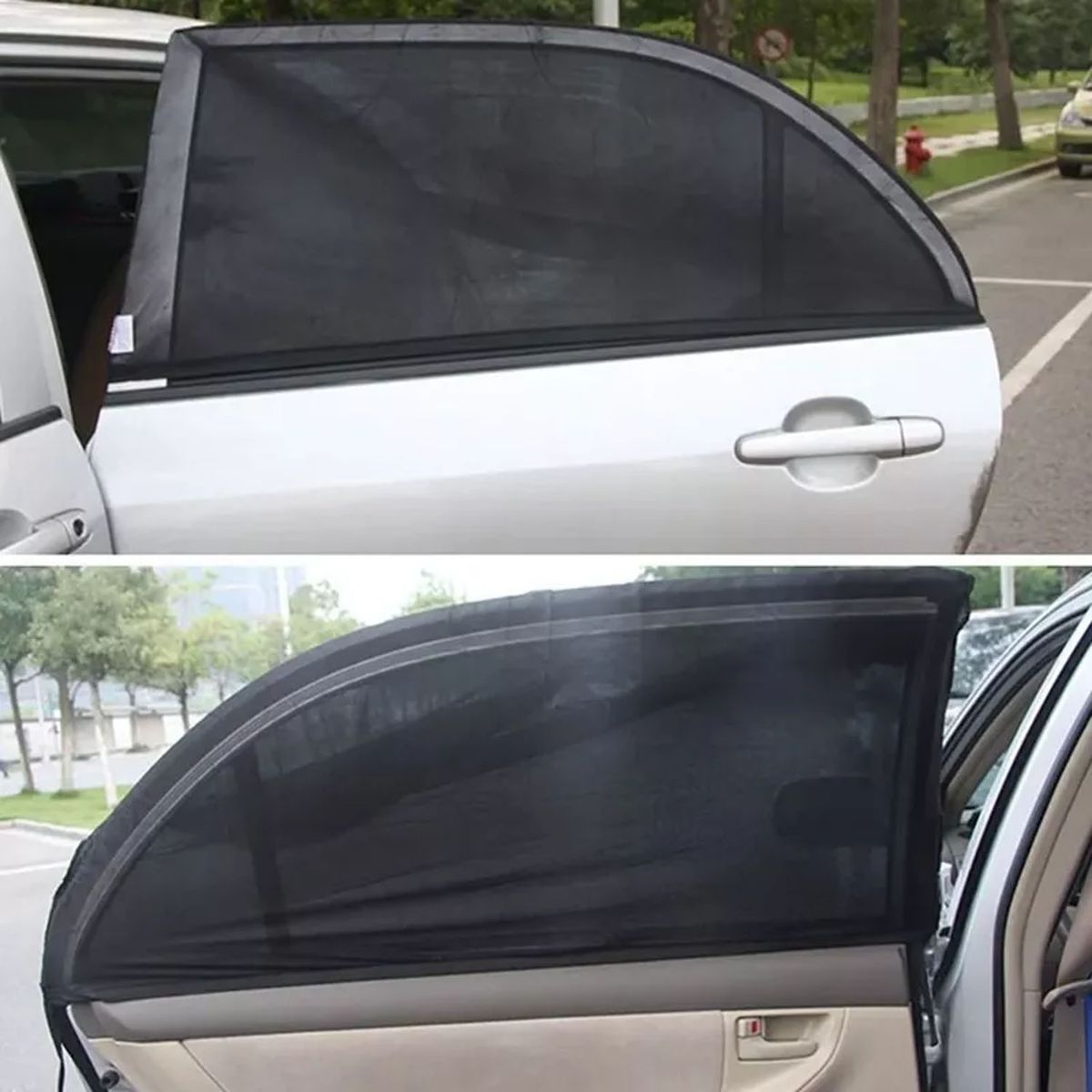 GENERICO - X2 Pack Malla Tapa Sol Auto Ventana Tracera Protector 699