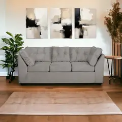 MUEBLES MPR - Sofa Seccional Bonsai Felpa Gris