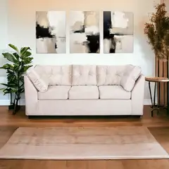 MUEBLES MPR - Sofa Seccional Bonsai Felpa Beige