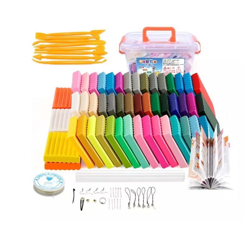 GENERICO - Kit Arcilla Polimérica 50 Colores + Accesorios
