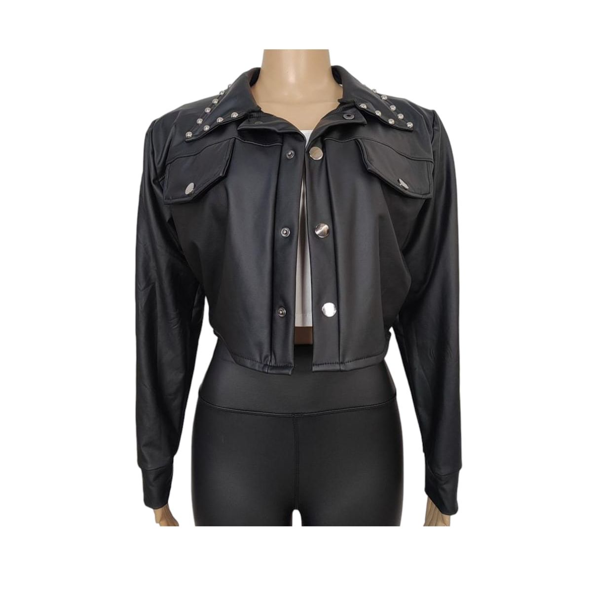 AGW - Chaqueta Mujer Ecocuero Con Botones