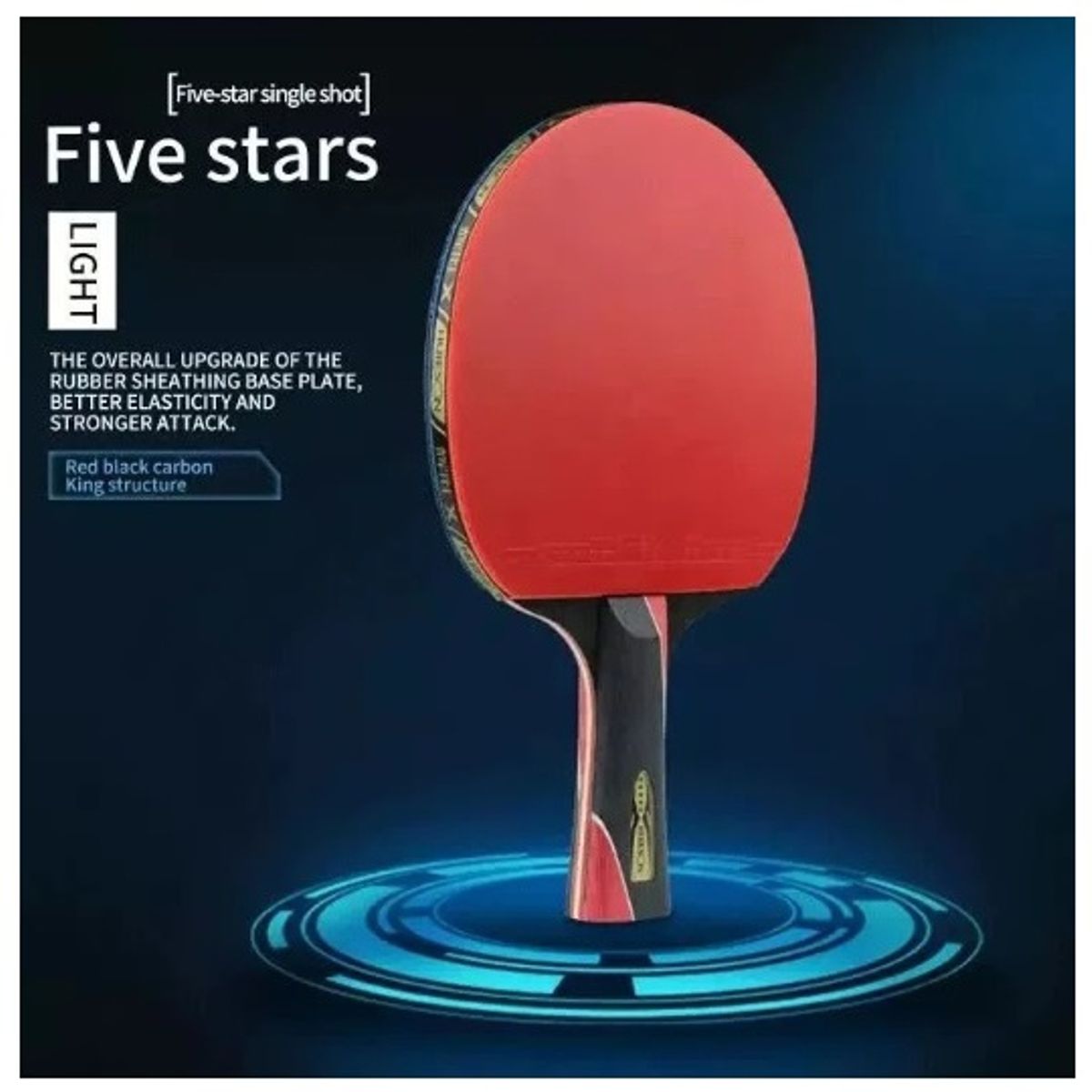 GENERICO - Paleta De Ping Pong 5 Estrellas Hueison Incluye Funda.-