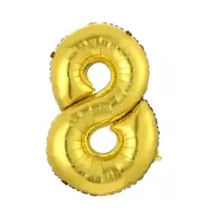 GENERICO - Globo Diseño Numero 8 - Dorado