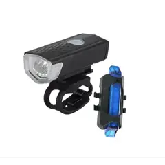 GENERICO - Pack 2 Luces Led Bicicleta Usb Trasera Azul Y Delantera Foco