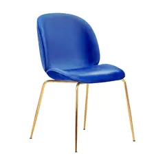 PANDALINO - Silla asiento terciopelo Bonnet color Azul - Azul