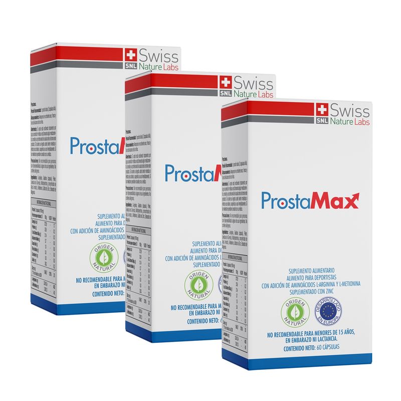 PROSTA MAX - Prostamax - 3 Estuches con 1 frasco cada uno de 60 capsulas (3 meses)