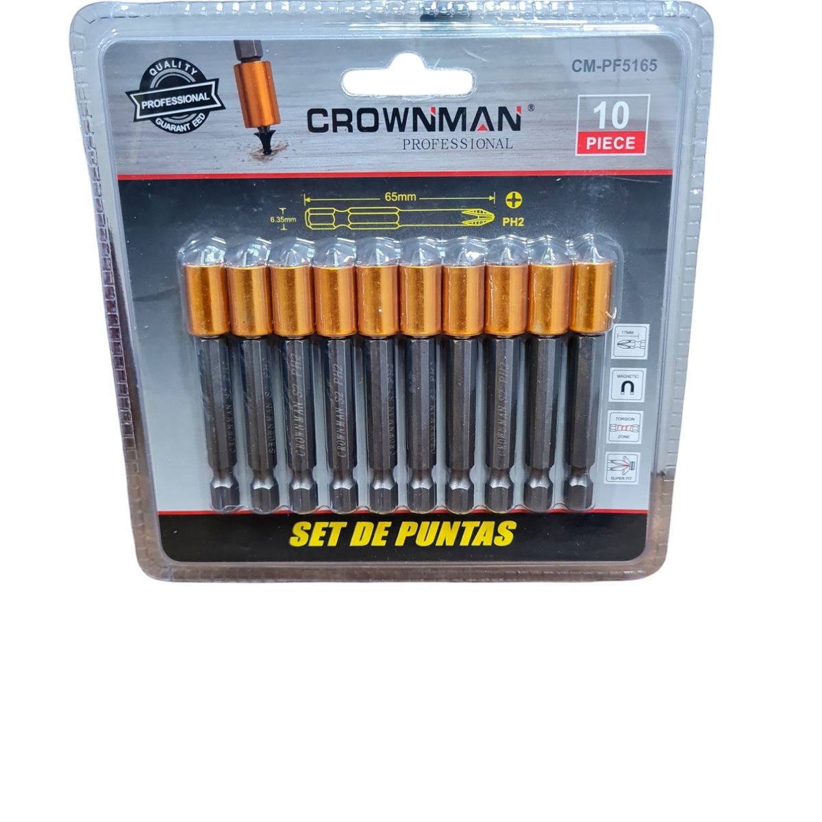 GENERICO - Set  Juego 10 Puntas Philips Hexagonal S2-ph2 Magnética