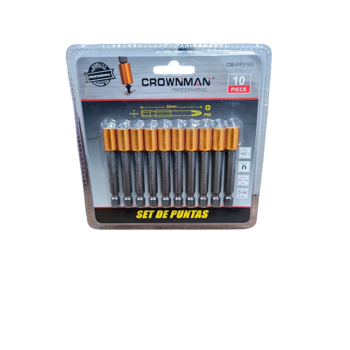 GENERICO - Set  Juego 10 Puntas Philips Hexagonal S2-ph2 Magnética