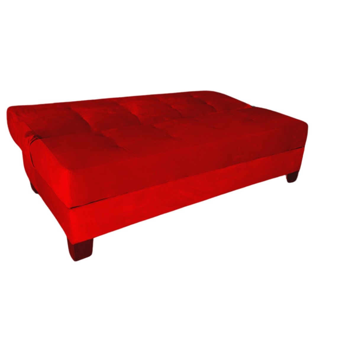 MUEBLES HVM - Futon Cama Baul Patagonia 15P Rojo Felpa Pmadera