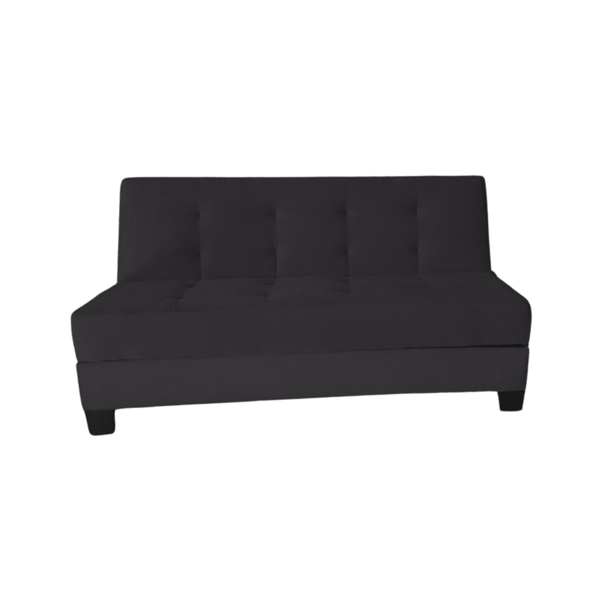 MUEBLES HVM - Futon Cama Baul Patagonia 15P Negro Felpa Pmadera