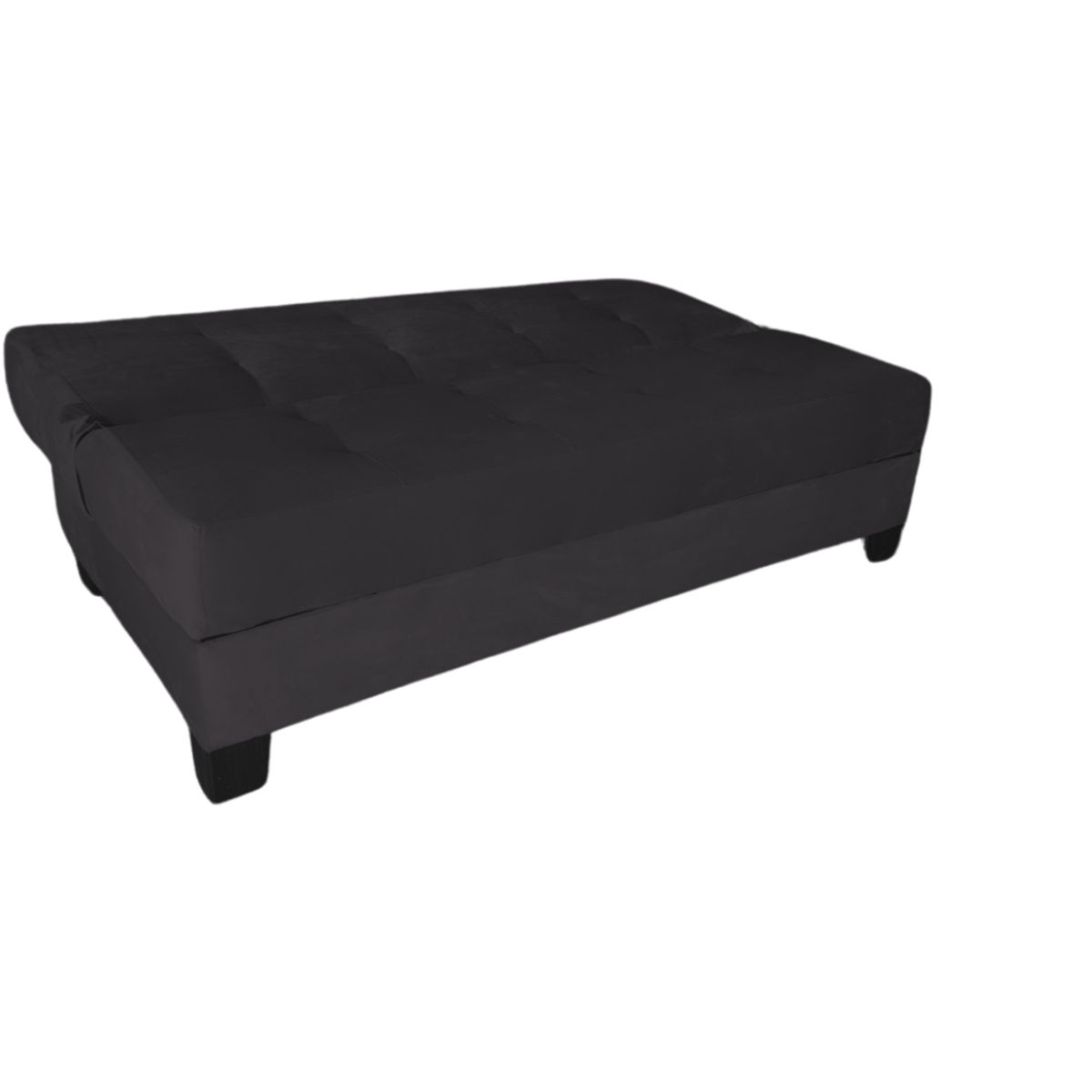 MUEBLES HVM - Futon Cama Baul Patagonia 15P Negro Felpa Pmadera