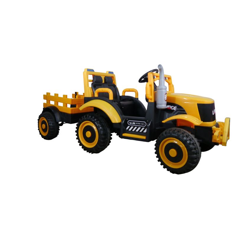 GENERICO - Tractor Eléctrico Con Carro Premium Amarillo